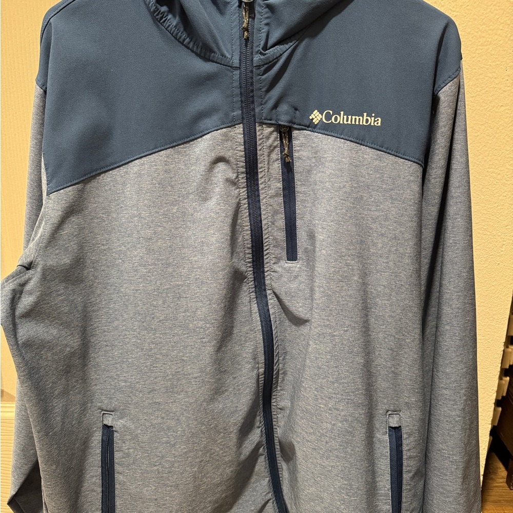 Columbia Full-Zip Jacket, Blue and Light Blue heather
